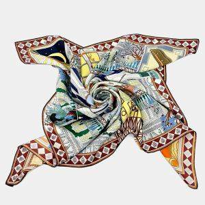 Pre Owned Hermes Multicolor silk scarf