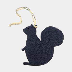 Pre Owned Hermes Petit H Petit Hache Navy Blue Leather Bag Charm