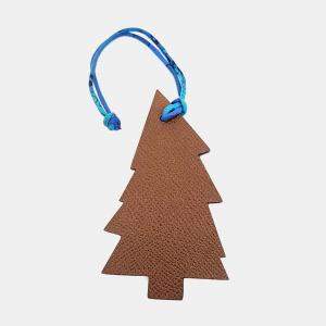 Pre Owned Hermes Petit H Petit Hache Brown Leather Christmas Bag Charm