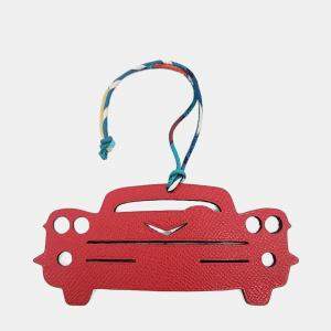 Pre Owned Hermes Petit H Petit Hache Red Leather Car Bag Charm