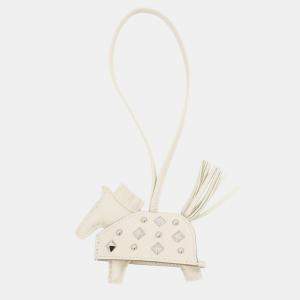 Pre Owned دلاية حقيبة هيرمس روديو روك كري جلد الحمل بي إم