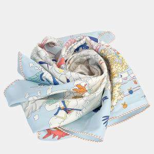 مملوكة مسبقًا وشاح هيرمس حرير متعدد الألوان