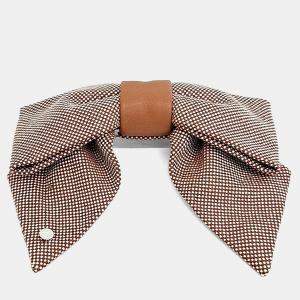 مملوكة مسبقًا Hermes Brown, White Bow Hairpin
