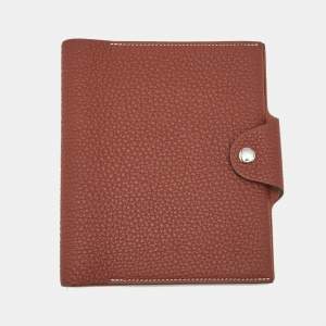 Pre Owned Hermès Ulysse Neo PM Notebook Cover Sienne Togo Leather 
