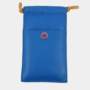 مملوكة مسبقًا Hermes Pillow Phone Case Blue France/Sesame Lambskin