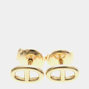 Pre Owned Hermes Chaine D'Ancre 18K Pink Gold Stud Earring