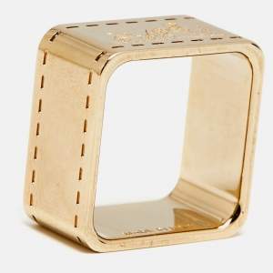 Pre Owned Hermès Bolduc Gold Tone Scarf Ring