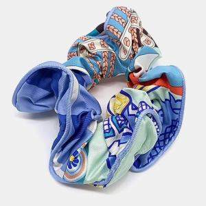 Pre Owned Hermes silk multicolor hair scrunchie
