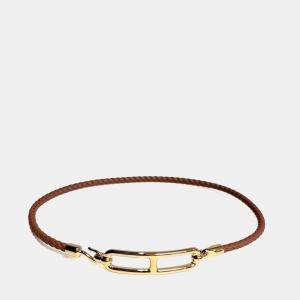 Pre Owned Hermes Leather Rulis Double Tour Bracelet