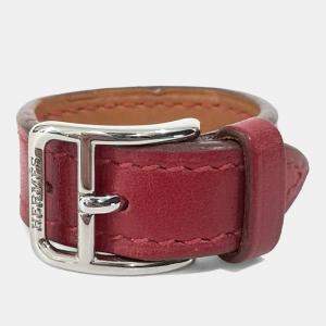 Pre Owned Hermes Leather Red Scarf Ring
