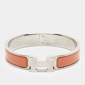 مملوكة مسبقًا Hermes Clic H Enamel Palladium Plated Bracelet