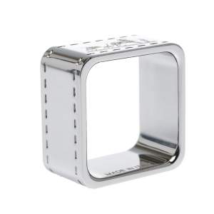 Pre Owned Hermes Bolduc Palladium Plated Scarf Ring