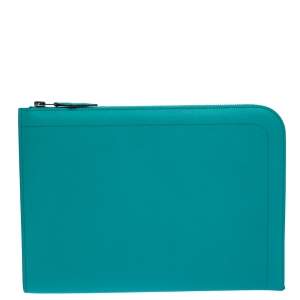Hermes Vert Vertigo Epsom Leather Zip Tablet Case