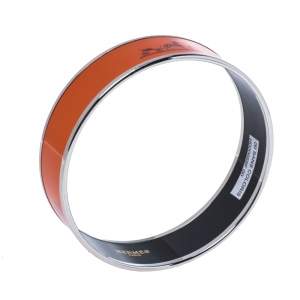 Pre Owned Hermès Calèche Enamel Palladium Plated Wide Bangle Bracelet