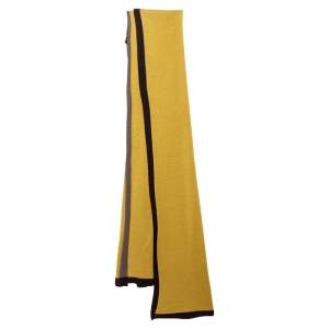 Pre Owned Hermès Mustard Yellow & Grey Cashmere Silk Stole
