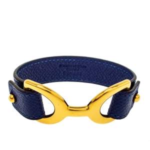 Pre Owned Hermès Blue Electrique Leather Baby Pavane Bracelet 