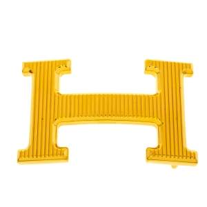 Pre Owned Hermès H Calandre Striée Gold Plated Belt Buckle