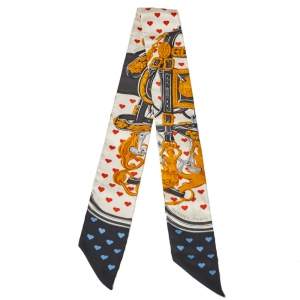 Pre Owned Hermes Cream Brides De Gala Silk Twilly