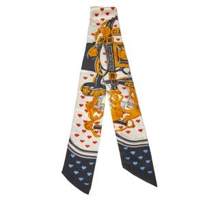 Pre Owned Hermes Cream Brides De Gala Silk Twilly