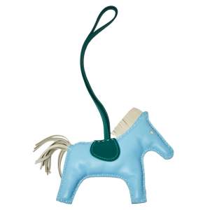 Pre Owned Hermes Blue GriGri Rodeo Horse Bag Charm MM