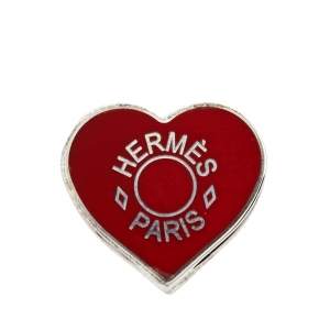 Pre Owned Hermès Rouge Mini Coeur Laque Scarf Ring