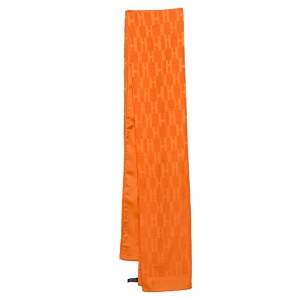 Pre Owned Hermes Orange Grand H Faconnee Jacquard Silk Blend Scarf