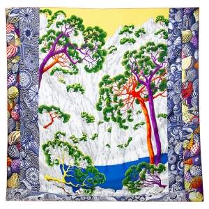 Pre Owned Hermes Multicolor Nap In Paradise Silk Square Scarf