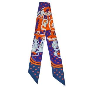Pre Owned Hermès Violet & Orange Brides de Gala Love Silk Twilly