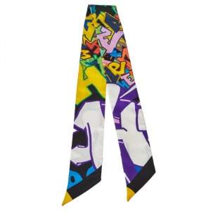 Pre Owned Hermès Multicolor Graff Silk Twilly