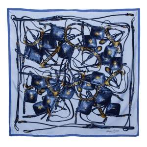 Pre Owned Hermès Blue Brides Rebelles Silk Scarf