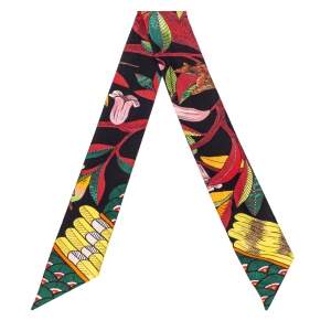 Pre Owned Hermes Multicolor Tree Of Song Silk Twilly