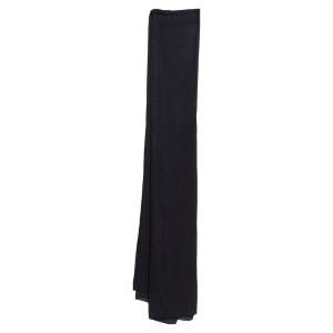 Pre Owned Hermes Black H Jacquard Silk Chiffon Stole