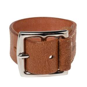 Pre Owned Hermes Brown Leather Etriviere Wrap Bracelet