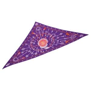 Pre Owned Hermès Purple Les Clefs Triangle Silk Scarf