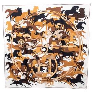 Pre Owned Hermès Blue La Ronde des Jockeys Silk Scarf