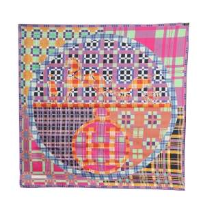 Pre Owned Hermés Multicolor Ex-Libris a Carreaux Silk Scarf