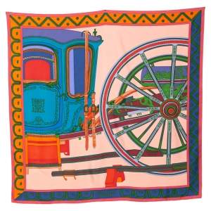 Pre Owned Hermès Multicolored Balade en Berline Printed Silk Scarf 
