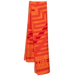 Pre Owned Hermès Orange Le Fil D'Ariane Cashmere Silk Shawl