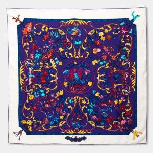 Pre Owned Hermès Purple Pierres D'Orient et D'Occident Silk Scarf 