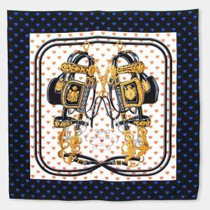 Pre Owned Hermès Black & White Brides de Gala Silk Scarf