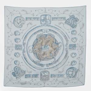 Pre Owned Hermès Blue Ors Nomades Silk Scarf