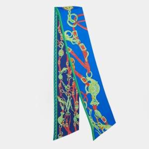 Pre Owned Hermès Blue & Green Brides De Gala Silk Maxi Twilly