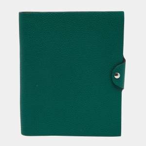 Hermes Menthe Clemence Leather Ulysee MM Agenda/Notebook 
