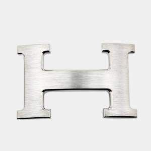 Pre Owned Hermès Brushed Palladium Plated H Belt Buckle