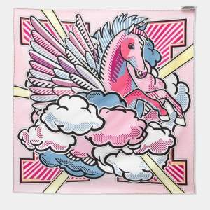Pre Owned Hermès Pink Pegase Pop Silk Scarf