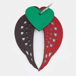 Pre Owned Hermes Multicolore Epsome Leather Loverbirds Key Ring