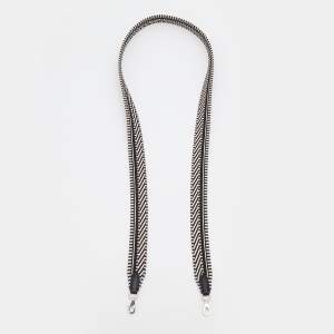 Pre Owned Hermes Black/Ecru Swift Leather And Toil Sangle Cavale 25mm Bag Strap