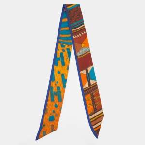 Pre Owned Hermes Multicolor Pelages et Camouflage Silk Twilly