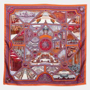 Pre Owned Hermes Multicolor Flanerie A Versailles Printed Silk Square Scarf
