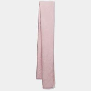 Pre Owned Hermès Powder Pink New Libris Cashmere Silk Jacquard Stole